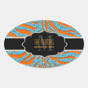 PixDezines zebra/DIY Farben Ovaler Aufkleber