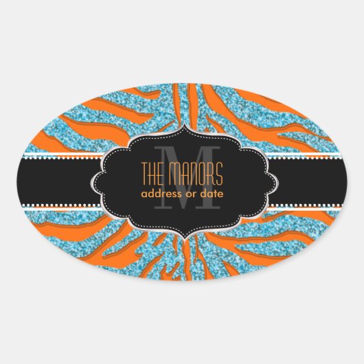 PixDezines zebra/DIY Farben Ovaler Aufkleber (Vorderseite)