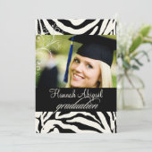 PixDezines Zebra Print 2011 Abschluss Einladungen (Stehend Vorderseite)