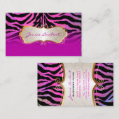 PixDezines-Zebra-Zebra-Zebra-Goldtrimm-Label Visitenkarte (Vorne/Hinten)