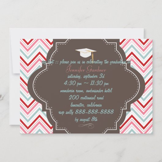 PixDezines Zickzack Abschluss Einladung (Rückseite)