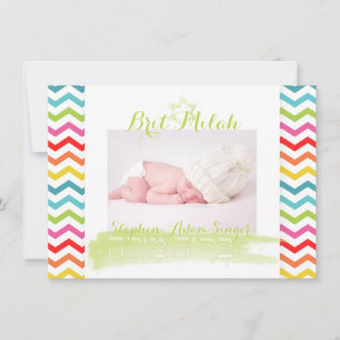 PixDezines Zickzack/brit milah/Foto-Rahmen+stars Einladung