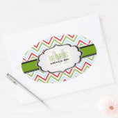 PixDezines Zickzack/Christmas/DIY-Farbtöne Ovaler Aufkleber (Umschlag)