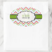 PixDezines Zickzack/Christmas/DIY-Farbtöne Ovaler Aufkleber (Tasche)