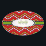 PixDezines Zickzack/Christmas/DIY-Farbtöne Ovaler Aufkleber<br><div class="desc">PixDezines Zickzack für die Weihnachtsfeier,  die grünen Trims Hintergrund für die Weihnachtsadressen. Alle Elemente sind anpassbar. Copyright © 2011 PixDezines.com™ und PixDezines™ auf zazzle.com</div>