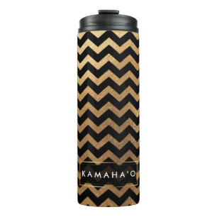 PixDezines Zickzack/Imitate Metallic Gold Thermosbecher