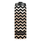 PixDezines Zickzack/Imitate Metallische Rose Gold Thermosbecher (Vorderseite)