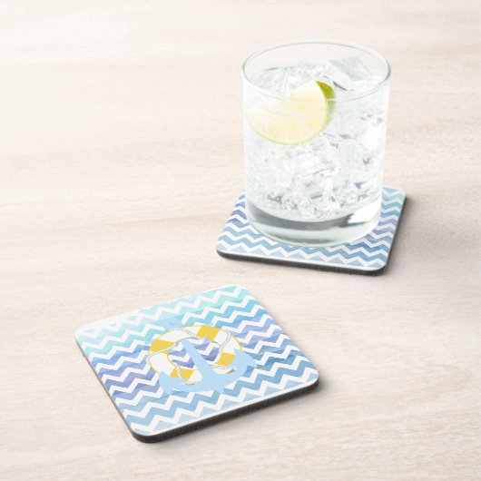 PixDezines Zickzack/nautisch/wasserfarben Untersetzer (Rechte Seite)