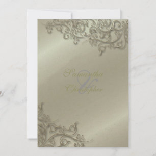 PixDezines Zierzauberkunst Rustikale Silber-Wirbel Einladung