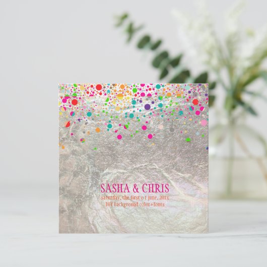 PixDezinesBenommenes/Regenbogen/Degenereignis/Farb Einladung (Stehend Vorderseite)