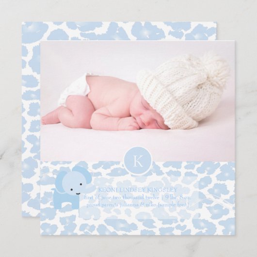 PixDezinesBlauer Leopard+Elefant Ankündigung (Vorne/Hinten)