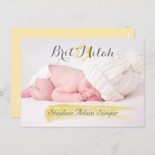 PixDezinesBrit milah/Foto-Rahmen+Sterne/Farbfarbe Einladung (Vorne/Hinten)