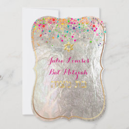 PixDezinesDazelblume/Regenbogen/Fledermausmitzvah Einladung