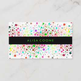 PixDezinesDazzled Rainbow Confetti/Dots/Speck Visitenkarte