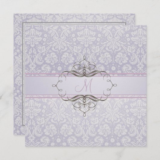 PixDezinesDesiree Damask/DIY Hintergrund Einladung (Vorne/Hinten)