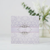 PixDezinesDesiree Damask/DIY Hintergrund Einladung (Stehend Vorderseite)