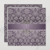 PixDezinesDesiree Damask/DIY Hintergrund Einladung (Vorne/Hinten)