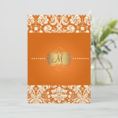 PixDezinesDesiree Damask/DIY Hintergrund Einladung (Stehend Vorderseite)