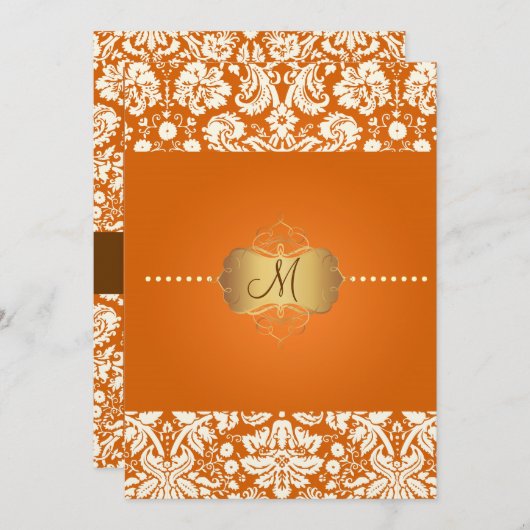 PixDezinesDesiree Damask/DIY Hintergrund Einladung (Vorne/Hinten)