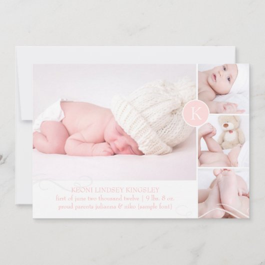 PixDezinesDiy Akzent Farbe/ Geburtsankündigung Ankündigung (Vorderseite)