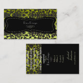 PixDezinesdiy background/ /schwarzer Flora-Damast Visitenkarte (Vorne/Hinten)