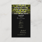 PixDezinesdiy background/ /schwarzer Flora-Damast Visitenkarte (Rückseite)