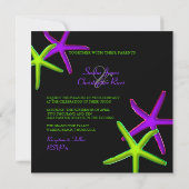 PixDezinesdiy Hintergrund/Neon Starfish/Strand Einladung (Rückseite)