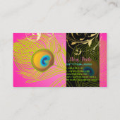 PixDezinesdiy Hintergrund/peacock+filigree Visitenkarte (Rückseite)