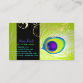 PixDezinesdiy Hintergrund/peacock+filigree Visitenkarte (Rückseite)