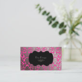 PixDezinesDY Farbe/heißrosa Flora Damast Visitenkarte (Stehend Vorderseite)