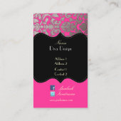 PixDezinesDY Farbe/heißrosa Flora Damast Visitenkarte (Rückseite)