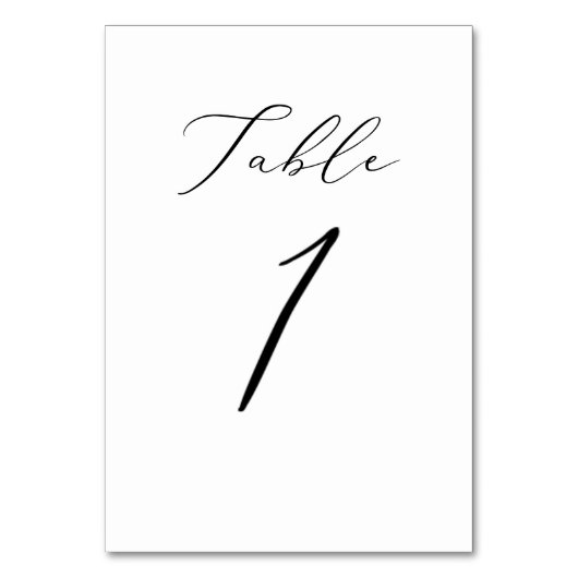 PixDezinesElegantes Kalligraphisches Skript Nr. 1+ Tischnummer (Vorderseite)
