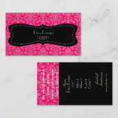 PixDezinesFarbton/heißer rosa Flora-Damast Visitenkarte (Vorne/Hinten)