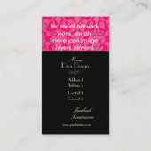 PixDezinesFarbton/heißer rosa Flora-Damast Visitenkarte (Rückseite)