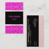 PixDezinesFarbton/heißer rosa Flora-Damast Visitenkarte (Vorne/Hinten)