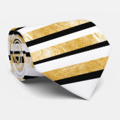 PixDezinesFarbtöne/Imitate Gold/Schwarz/Weiß Krawatte (Gerollt)