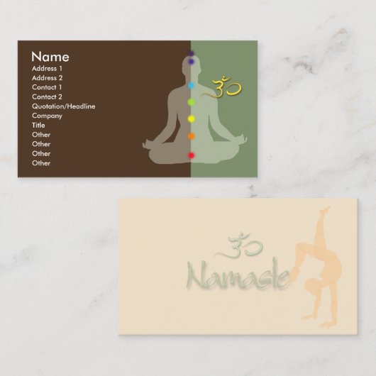 PixDezinesFarbtöne+Schriftart Meditation+om Symbol Visitenkarte (Vorne/Hinten)
