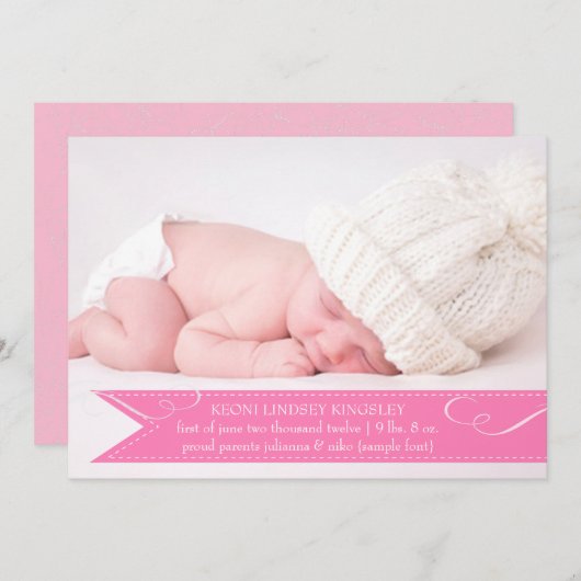 PixDezinesGeburtsankündigung Ankündigung (Vorne/Hinten)