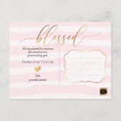 PixDezinesGesegnete Geburtsankündigung/Streifen Ankündigungspostkarte (Rückseite)