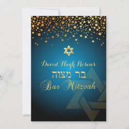 PixDezinesGold/Bar Mitzvah/DIY aquamarin Einladung