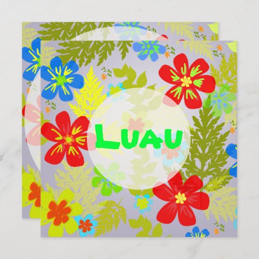 PixDezinesHayan-Dschungel/DIY-Hintergrundfarbe Einladung (Vorne/Hinten)