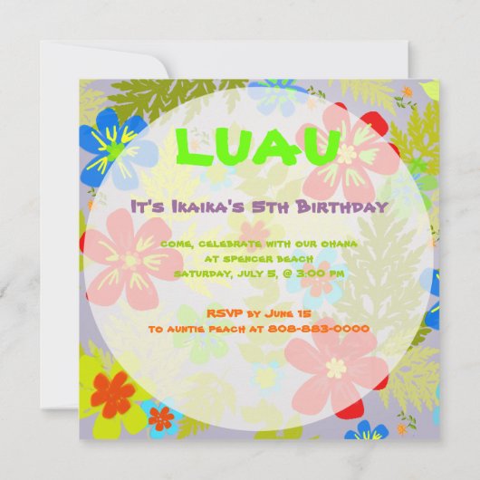 PixDezinesHayan-Dschungel/DIY-Hintergrundfarbe Einladung (Rückseite)