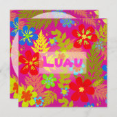 PixDezinesHayan-Dschungel/DIY-Hintergrundfarbe Einladung (Vorne/Hinten)