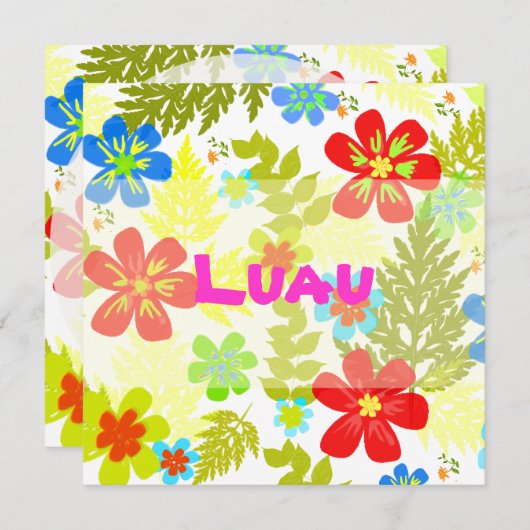 PixDezinesHayan-Dschungel/DIY-Hintergrundfarbe Einladung (Vorne/Hinten)