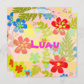 PixDezinesHayan-Dschungel/DIY-Hintergrundfarbe Einladung (Vorne/Hinten)