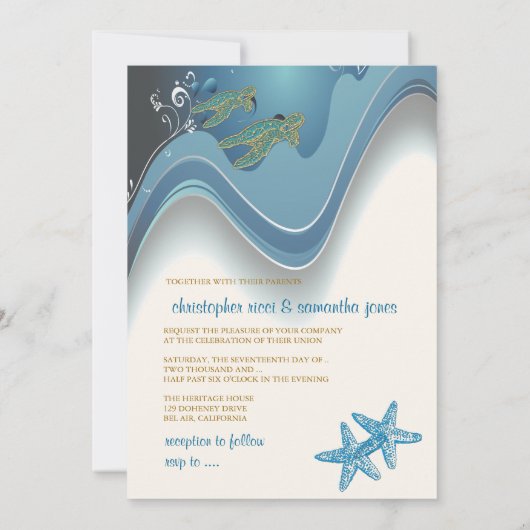 PixDezinesHonu+Wellen/Tageshintergrund Einladung (Rückseite)