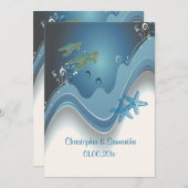 PixDezinesHonu+Wellen/Tageshintergrund Einladung (Vorne/Hinten)