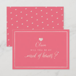 PixDezinesIridescent Blush+Coral, Trauzeugin Einladung