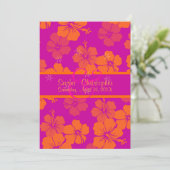 PixDezinesJenseits, Mandarine Leis/Hibiskus Einladung (Stehend Vorderseite)