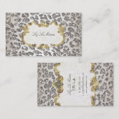 PixDezinesLeopard/Champagner/Perlstock Visitenkarte (Vorne/Hinten)